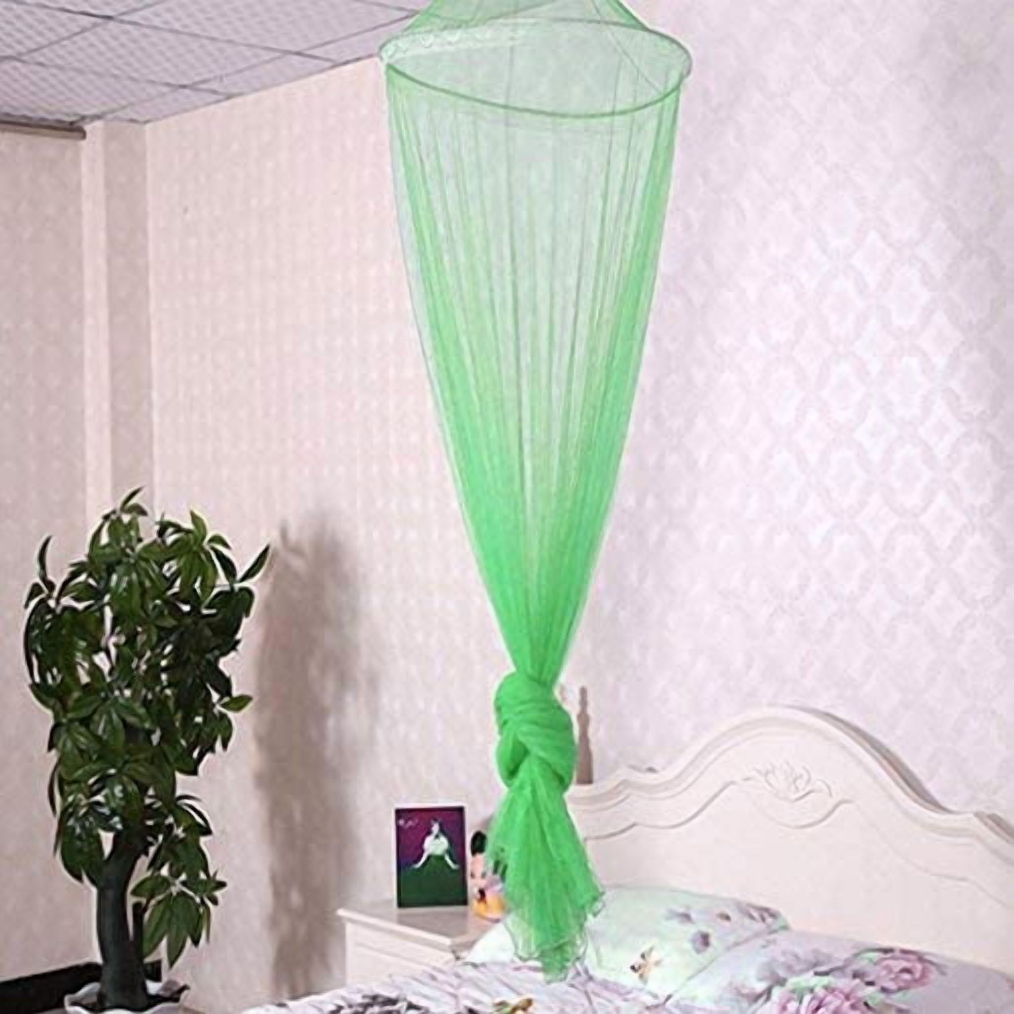 CAILDANL Mosquito Net Round Lace Curtain Dome Bed Canopy Netting for Single to King Size Beds,Camping (Blue)