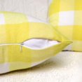 thumbnail image 3 of Set of 2 Cotton Polyester Buffalo Check Plaid Farmhouse Throw Pillow Covers Cushion Case for Spring Summer Home Decor Yellow and White, 12 x 20 Inches, 3 of 5