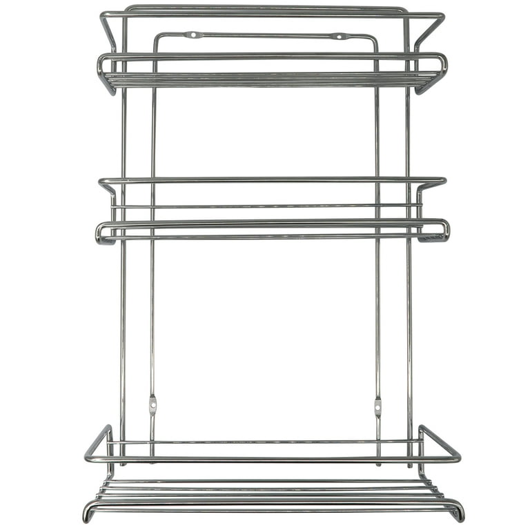 Evelots Spice Rack-3-Tier-Door/Wall Mounted-Coated Wire-Can Store 18 B