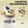 thumbnail image 5 of Coliware 30OZ Insulated Water Bottle with Dual Sip Lid, Vacuum-Sealed Stainless Steel Tumbler with Handle Straw, Leakproof & Cup Holder Friendly for Travel, Gym, Office - Cream Tan, 5 of 14