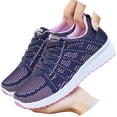 thumbnail image 3 of AUDeals Women’s Mesh Sneakers Slip On Walking Shoes Lightweight Low Top Gym Trainers Non Slip Casual Tennis Shoes (Blue, 7.5), 3 of 9
