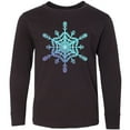 thumbnail image 3 of Inktastic Christmas Blue Ice Snowflake Long Sleeve Youth T-Shirt, 3 of 5