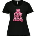 thumbnail image 3 of Inktastic Stomp out Breast Cancer with Pink Cowgirl Boots Women's Plus Size T-Shirt, 3 of 5