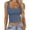 *Blue, variant on ClodeEU Women's Square Neck Ribbed Crop Tank Top, Sleeveless Form Fitting Camisole White,Womens Plus L