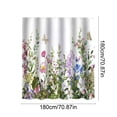 thumbnail image 3 of Linnome Rideau de Douche à Imprimé Floral, Polyester Hydrofuge avec Crochets, Cloison Sans Perçage pour Salle de Bain 71x71 Po Multicolore#08, 3 of 7