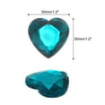 thumbnail image 2 of Uxcell 20Pcs Acrylic Flat Back Rhinestones 30mm/1.2 inch Heart Artificial Gemstone for Crafts Jewelry Making Water Blue, 2 of 7
