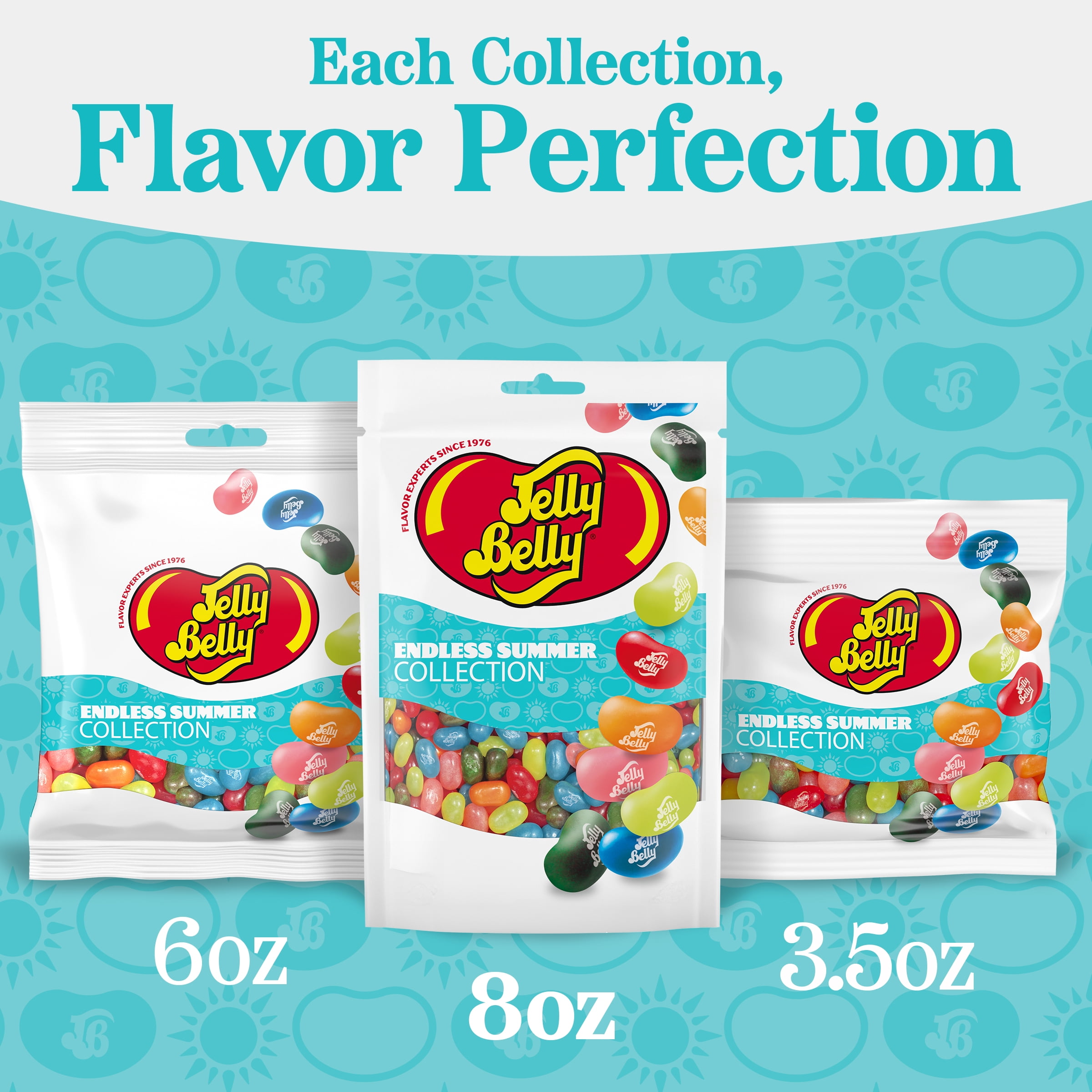 Jelly Belly Endless Summer Jelly Bean Collection - 8 oz Pouch Bag, 10-Count Case - Genuine, Official, Straight from the Source