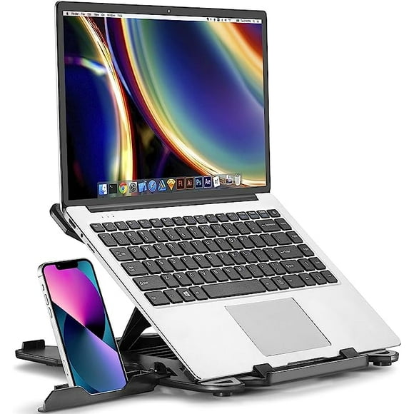 Support d'Ordinateur Portable pour Bureau, Support d'Ordinateur Portable Réglable pour Bureau, Rehausseur d'Ordinateur Portable pour MacBook Pro et Air 13 15 17 Pouces, Supports d'Ordinateur Portable Réglables, Support Ergonomique pour Ordinateur, Support d'Ordinateur Portable Breveté Sécurestop