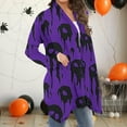 thumbnail image 7 of Uaswgudfs ​Women's Cardigan Autumn Themed Trench Coat - Black Cat Bats Pumpkin Print Open Front Relaxed Fit Seasonal Celebration​, 7 of 7