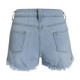 thumbnail image 7 of Edvintorg Jean Shorts Womens Casual Mid Waisted Denim Shorts Frayed Ripped Jeans Shorts, 7 of 7