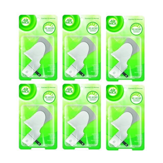 Ambientador Air Wick, calentador de aceite perfumado, enchufable, 6 unidades, blanco