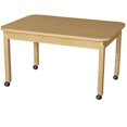 thumbnail image 2 of Wood Designs HPL304418C6 - Mobile Rectangle High Pressure Laminate Table with Hardwood Legs, 18", 2 of 2