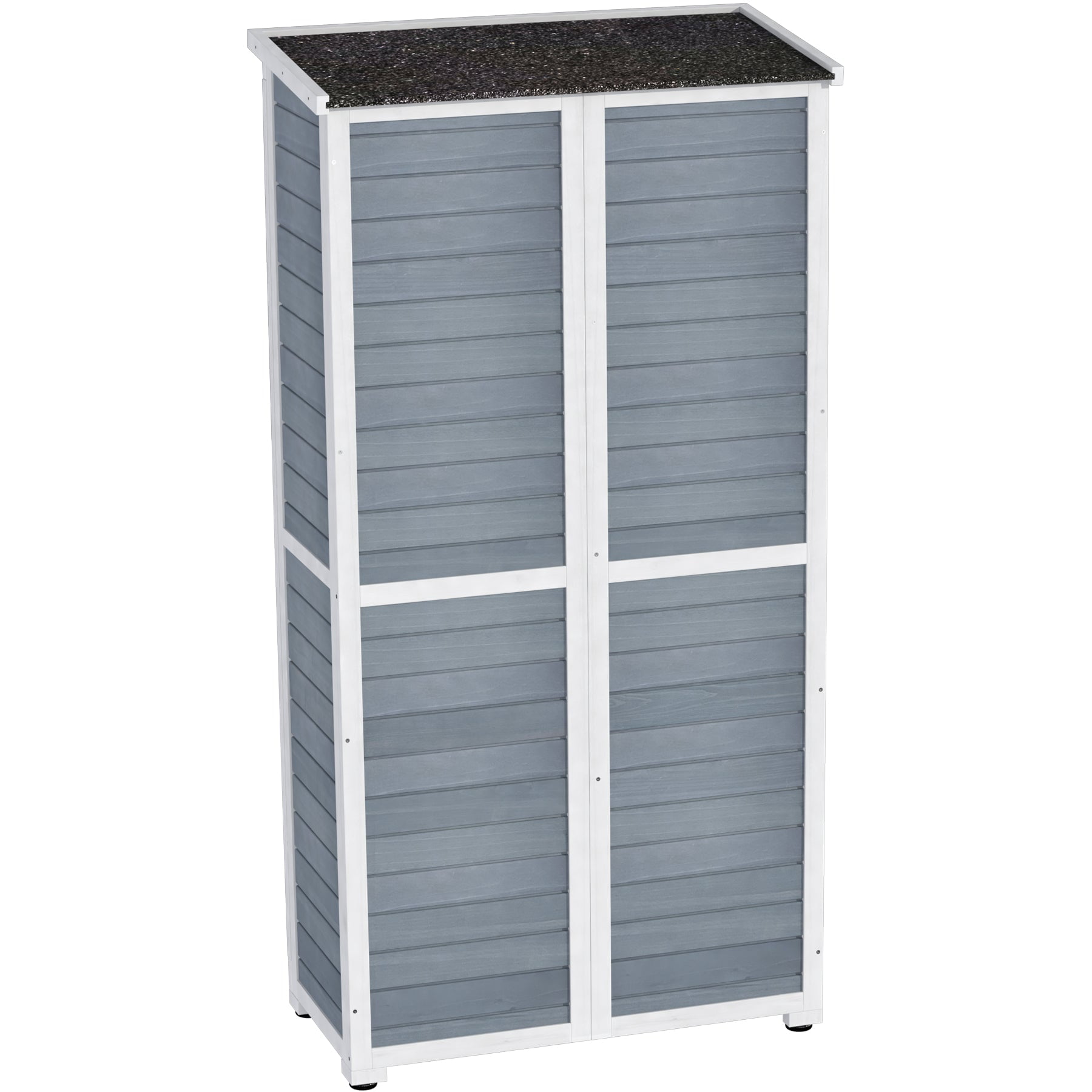 GDLF Outdoor Storage Cabinet Wood & Metal Garden Tool Shed Waterproof Sturdy 66" H