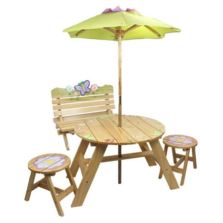 Teamson Fantasy Fields Magic Garden Outdoor Table and 2 Chairs Set