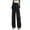 Black, variant on Ladies Pants Solid Color Retro High Waisted Pants with Multi Pocket Thin Wide Leg Jeans Women Dress Pants Pink M
