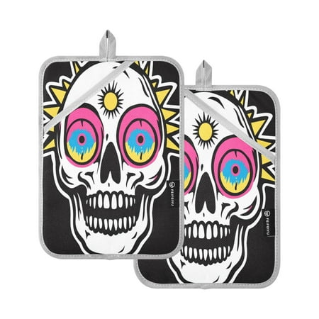 

Vzayy Kitchen Pot Holders Sets Heat Resistants for Cooking Baking A Skull with Three Eyes