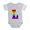 Heather Gray, variant on CafePress - Rainbow Letter L - Cute Infant Baby Football Bodysuit