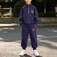 thumbnail image 4 of Xdegoge Tween Boys Clothes 2 Piece Outfits Long Sleeve Half Zip Pullover Sweatshirt and Athletic Jogger Sweatpants Set with Pockets Fall Winter Casual Sports Sets, 4 of 9