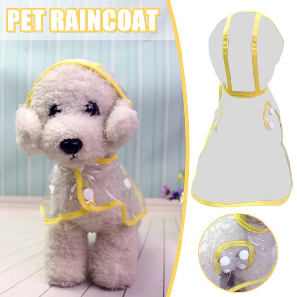 Ganfancp Impermeable Transparente Impermeable Amarillo Perro Primavera y Verano Osito Perro Pequeño Ofertas Del Día Liquidación 1X Impermeable para Cachorros