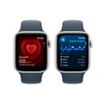 thumbnail image 3 of Apple Watch SE (2nd Gen) [GPS 44mm] Smartwatch with Silver Aluminum Case and Storm Blue Sport Band - S/M. Fitness & Sleep Tracker, Crash Detection, Heart Rate Monitor, 3 of 9