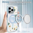 thumbnail image 4 of for iPhone 13 Pro Case, White Pressed Flower Compatible with MagSafe & Magnetic Wireless Charging, Shockproof Protective Phone Case Cover for iPhone 13 Pro, Clear Blue, 4 of 5