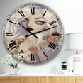 thumbnail image 2 of DesignArt Fantasy Girl With White Hair And Orange Flowers Large Wall Clock, 2 of 2