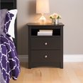 thumbnail image 1 of Prepac Sonoma Black Tall 2-Drawer Nightstand with Open Shelf, 1 of 5
