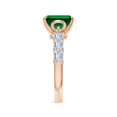 thumbnail image 3 of ANGARA Lab Grown 2.25 Ct Emerald Engagement Ring with Diamond Accents for Women in 14K Rose Gold (Size-9x7mm) | May Birthstone, Anniversary, Jewelry Gift for Women | Lab-Grown Emerald Ring, 3 of 8