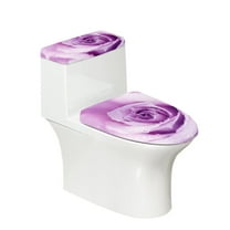 SEANATIVE Purple Rose Toilet Lid Dust Cover and Toilet Tank Lid Cover Fits Most Round, Elongated and Oblong Lids Stain Resistant 2 Piece Toilet Cover Bathroom Covers