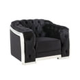 thumbnail image 5 of ACME Pyroden Sloped Arm Tufted Accent Chair in Black and Chrome, 5 of 6
