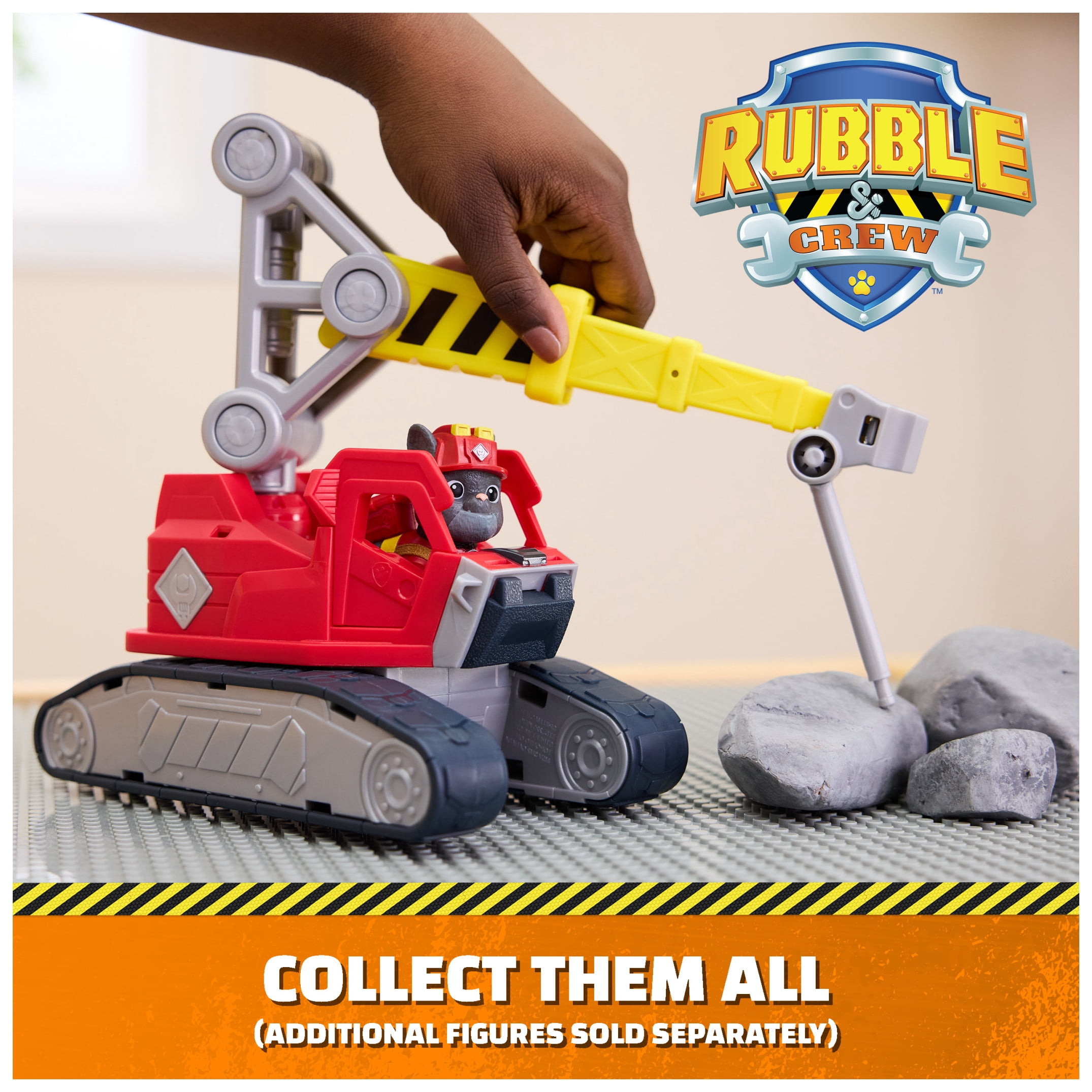 PAW Patrol, Rubble & Crew, Rubble's Ultimate Tool Bulldozer with Rubble & Detachable Tools, for Kids 3 and up