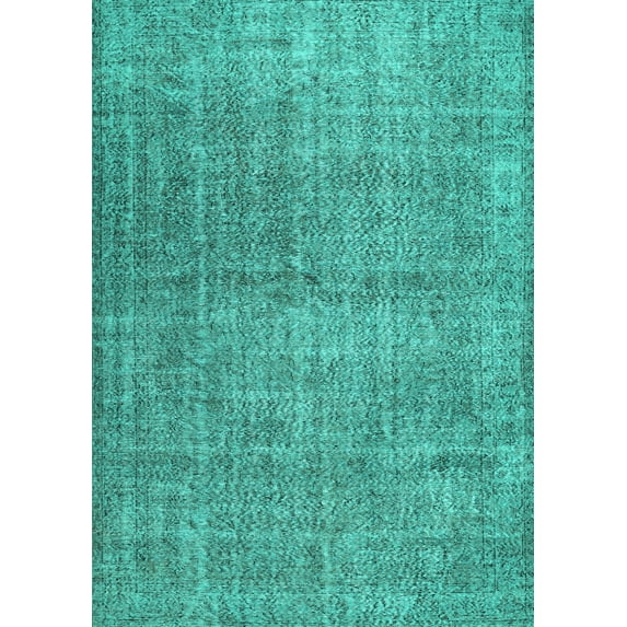 Ahgly Company Indoor Rectangle Abstract Turquoise Blue Contemporary Area Rugs, 6' x 9'