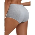 thumbnail image 3 of INSPIRE CHIC Leak Proof Briefs for Women's Cotton High Waist Elastic Waistband Full Coverage Tummy Control Underwear M Gray, 3 of 4