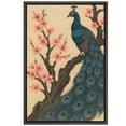 thumbnail image 6 of Framed Canvas Print Peacock Wall Art Japandi Decorative for Living Room Bedroom - 16"x24" BLACK, 6 of 8