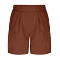 thumbnail image 6 of Lenpel Bermuda Shorts for Women High Waisted Wide Leg Pleated Knee Length Workout Long Shorts Casual Athletic Shorts with Pockets, 6 of 7