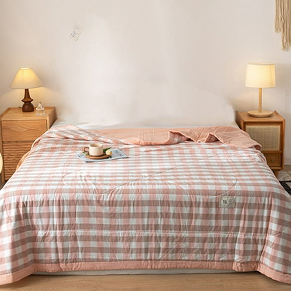Cooling Quilt Plaid Bedding Modern Quilts Soft Lightweight Quilt Plaid Coverlet Reversible Quilt Home Bedding Collection