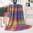 thumbnail image 2 of Multi Color Plaid Checkered Pattern Blanket,Comfortable Soft Flannel Throw Blanket,All Season,Warm Lightweight Blankets for Sofa Bed Couch Living Room Chair,40"x50", 2 of 4