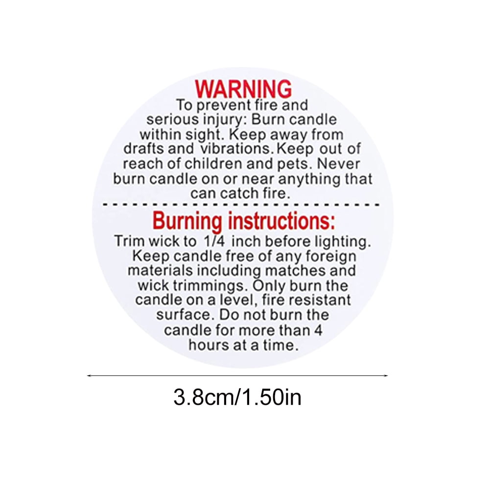 500pcs Safety Sticker Glass Signs Self Adhesive Candle Warning Label Tins  Paper | Walmart Canada