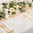 thumbnail image 4 of 350PCS Clear and Gold Plastic Plates - Gold Disposable Dinnerware Sets - Gold Plastic Silverware - 100Plates, 150Plastic Cutlery, 50 Cups and 50 Napkins for Wedding & Party & Thanksgiving, 4 of 9