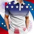 thumbnail image 3 of TOWED22 Polo Shirts for Men 4th of July Shirts for Men Mens Shirts Independence Day Short Sleeve Patriotic Printed Summer(White,M), 3 of 4