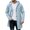 Light Blue, variant on Fanshiluo Men's Mid-Length Hooded Single Breasted Knit Cardigan Jacket, Long Sleeve Casual Warm Outerwear,Size S-3XL
