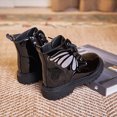 thumbnail image 4 of KPOPLK Toddler Girl Ankle Boots Low Heel Side Zipper Booties Fall Winter Little Girls Boots(10,Black), 4 of 9