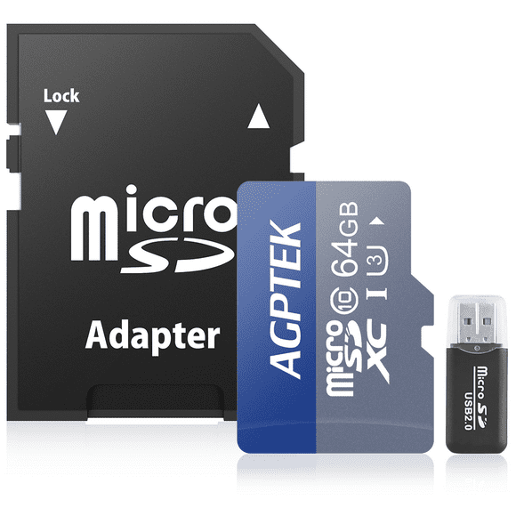 AGPTEK 64GB Micro SD Card with Card reader, Compatible with AGPTEK MP3 Players