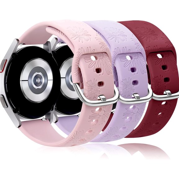 KOMI 3 Pack Compatible with Samsung Galaxy Watch 5 4 6 Bands 40mm 44mm, Stretchy Bands Galaxy Watch 4/6 Classic/Watch 5 Pro/Galaxy Active 2/Watch 3 Women 20mm Breathable Sport Replacement Strap