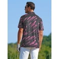 thumbnail image 2 of APTRO Mens Golf Shirt Hawaiian Polo Shirt Short Sleeve Dry Fit Performance Moisture Wicking Collared Polo Shirt Black Pink 048 L, 2 of 7