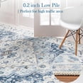 thumbnail image 6 of ADecor Washable Rug 5x7, Vintage Distressed Floral Area Rug for Living Room, Large Soft Non-Slip Low Pile Stain Resistant Indoor Carpet for Bedroom, Dining Room, Hallway, Office, Entryway - Blue, 6 of 7