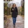 thumbnail image 4 of Wantdo Women's Detachable Hood Short Rain Jacket Waterproof Lightweight Jacket for Outdoor Activities Black L, 4 of 9