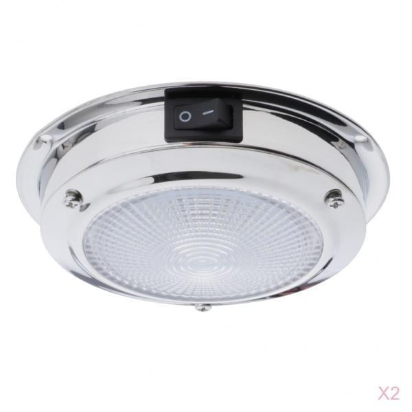 2 Piezas 4.3 "Domo Light 12V 2W Lámpara LED Interior luz de color blanca Cálida Zulema Luz de techo interior de techo