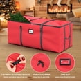 thumbnail image 3 of Christmas Tree Storage Bag, Fits up to 9 ft. Artificial Trees, Heavy Duty ,Waterproof &Tear Proof 600D Oxford (Red), 3 of 7