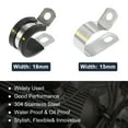 thumbnail image 4 of Unique Bargains Stainless Steel Cable Clamp Rubber Cushioned Metal Pipe Clamp Fastener for Car 10 Pcs 19*15mm 3/4inch, 4 of 6